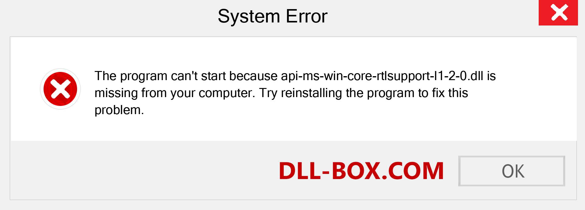  api-ms-win-core-rtlsupport-l1-2-0.dll file is missing?. Download for Windows 7, 8, 10 - Fix  api-ms-win-core-rtlsupport-l1-2-0 dll Missing Error on Windows, photos, images